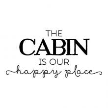 The cabin is our happy place wall quotes vinyl lettering wall decal home decor tree rustic nature 