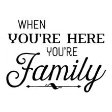 When you're here you're family wall quotes vinyl lettering wall decal home decor welcome entryway everyone is welcome here