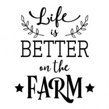 Life is better on the farm wall quotes vinyl lettering wall decal home decor vinyl stencil farmhouse farming cattle farmer