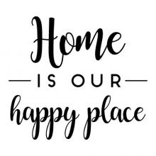 Home is our happy place wall quotes vinyl lettering wall decal home decor vinyl stencil stay home house 