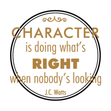 Charachter is foing what;s right when nobody's looking. J.C. Watts. Wall quotes decal