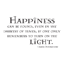 Happiness can be found, even in the darkest of times, if only one remembers to turn on the light. -Albus Dumbledore