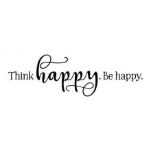 Think Happy Be Happy Wall Quotes Decal Vinyl inspiration motivation happiness think positive