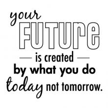 Your future is created by what you do today not tomorrow inspiration motivation wall quotes vinyl decal plan ahead be productive