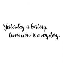 Yesterday is history, tomorrow is a mystery wall quotes vinyl lettering wall decal home decor justin timberlake live in the moment 
