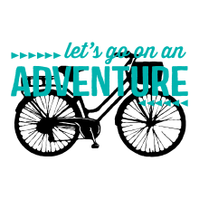 lets go on an adventure retro bike wall decal