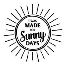 I was made for sunny days wall quotes vinyl lettering wall decal home decor sun bright spring summer 