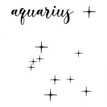 Aquarius Constellation Stars and Name wall quotes vinyl lettering home decor vinyl stencil nursery bedroom zodiac star sign stars moon, water bearer, astrology