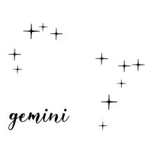 Gemini Constellation Stars and Name wall quotes vinyl lettering home decor vinyl stencil nursery bedroom zodiac star sign stars moon 