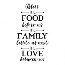 Bless the food before us the family beside us and the love between us wall quotes vinyl decal kitchen dining faith pray prayer religious 