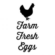 Farm Fresh Eggs {chicken} wall quotes vinyl lettering wall decal home decor farm farmhouse chicken coop farmers eat local food 