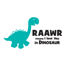 rawr means I love you in dinosaur wall decal
