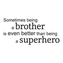 simple brother superhero wall decal