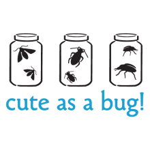 cute as a bug with jars vinyl wall decal