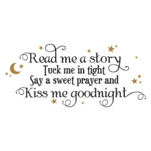 read me a story kiss me goodnight kids wall decal