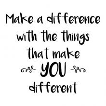 Make a difference with the things that make you different wall quotes vinyl lettering wall decal home decor kids kidsroom playroom play unique