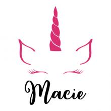 Unicorn horn and custom name wall quotes vinyl lettering wall decal home decor kids play pretend fairy tale once upon a time