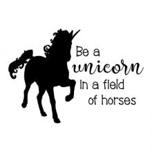 Be a unicorn in a field of horses wall quotes vinyl lettering wall decal home decor vinyl stencil magical pretend kids room play room 