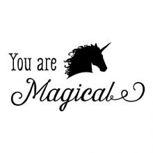 You are magical {unicorn head} wall quotes vinyl lettering wall decal home decor vinyl stencil magic play pretend playroom kids children girls girly