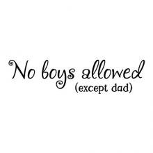 No boys allowed (except dad) wall quotes vinyl lettering wall decal home decor vinyl stencil kids girls door