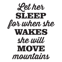 let her sleep retro script wall decal