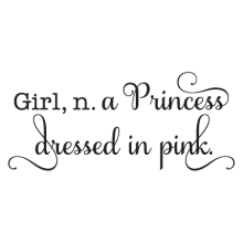 girl princess in pink wall decal