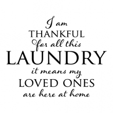 Thankful for Laundry Wall Quote Vinyl Decal