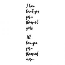 I have loved you for a thousand years. I'll love you for a thousand more wall quotes vinyl lettering wall decal home decor love true love marriage wedding first dance song lyrics christina perri
