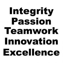 Integrity Passion Teamwork Innovation Excellence wall quotes vinyl lettering wall decal office core values mission statement motivational power words home office workplace workspace