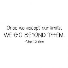 Once we accept our limits, we go beyond them. - Albert Einstein wall quotes vinyl lettering wall decal home decor management office leadership potential 