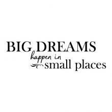 Big dreams happen in small spaces wall quotes vinyl lettering wall decal home decor vinyl stencil home office desk work from home small office professional 