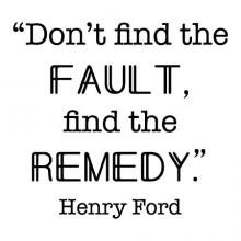 Don't find the fault, find the remedy. -Henry Ford wall quotes vinyl lettering wall decal home decor vinyl stencil office professional home office work desk