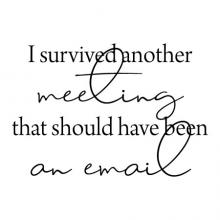 I survived another meeting that should have been an email wall quotes vinyl lettering wall decal home decor vinyl stencil office funny professional desk home office work