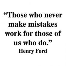 “Those who never make mistakes work for those of us who do.” Henry Ford  wall quotes vinyl lettering wall decal home decor vinyl stencil office professional work desk 