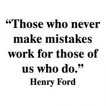 “Those who never make mistakes work for those of us who do.” Henry Ford  wall quotes vinyl lettering wall decal home decor vinyl stencil office professional work desk 