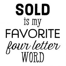 Sold is my favorite four letter word wall quotes vinyl lettering wall decal home decor office business home business small business etsy shop