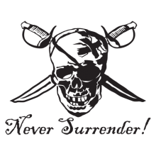 never surrender wall decal