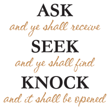 ask seek and knock wall quotes™ religious decal