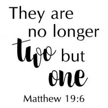 No longer two but one Matthew 19:6 wall quotes vinyl lettering wall decal home decor vinyl stencil religious faith bible christian church love wedding marriage