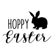 Hoppy Easter with a bunny wall quotes vinyl lettering wall decal home decor seasonal easter spring vintage pun happy easter rabbit 