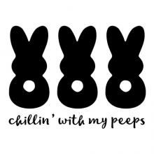Chillin' with my peeps wall quotes vinyl lettering wall decal home decor easter seasonal candy peep bunny 