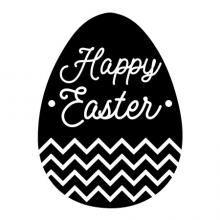 Happy Easter in an egg shape wall quotes vinyl lettering wall decal home decor chevron spring