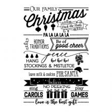 Our Family Christmas Deck the Halls Fa la la la la Honor Traditions Be of good cheery Peace ho! Ho! Ho! Hang stockings & mistletoe leave mild & cookies for santa believe sing carols no peeking play games love is the best gift wall quotes vinyl lettering 