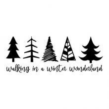 walking in a winter wonderland [tree silhouettes] wall quotes vinyl lettering wall decal home decor vinyl stencil christmas song music xmas holiday seasonal forest trees