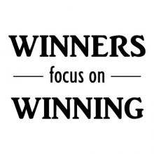 Winners Focus On Winning wall quotes vinyl lettering wall decal sports inspiration sport win winning team baseball basketball soccer gymnastics volleyball football golf