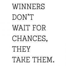 Winners don't wait for chances, they take them wall quotes vinyl lettering wall decal home decor sports team sport win play practice