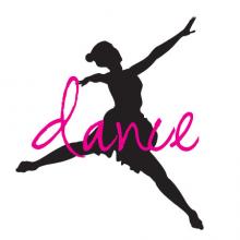 Dance with Silhouette wall quote vinyl decal dancer ballet girl girly 