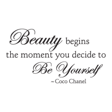 Beauty Begins Elegant stylish for any home Wall Quotes™ Decal