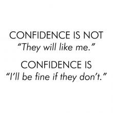  Confidence is not “They will like me.” Confidence is “I’ll be fine if they don’t.” wall quotes vinyl lettering wall decal home decor vinyl stencil style self confidence beauty  beautiful