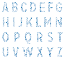 blue all Small Stars Textstyles™ Canvas Letter Decals